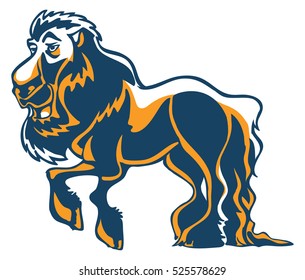 Colorful lion horse logo