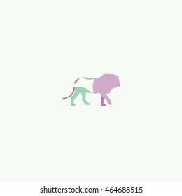 Colorful lion logo, abstract animal vector design