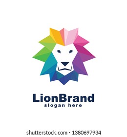 Colorful lion logo template