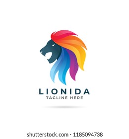 Colorful lion logo vector