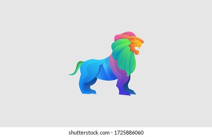 Colorful Lion Logo Vector Template logo design