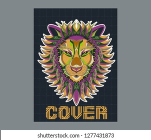 Colorful Lion Vector Illustration - Vector 