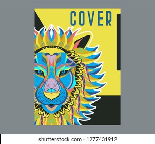 Colorful Lion Vector Illustration - Vector 