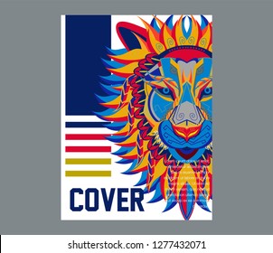 Colorful Lion Vector Illustration - Vector 