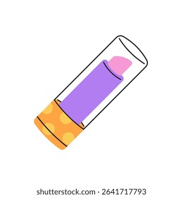 Colorful Lipstick illustration. Makeup cosmetic product. Flat vector illustration isolated on white background.