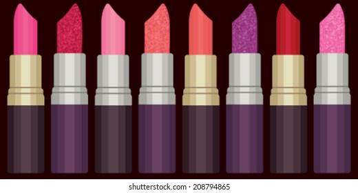 Colorful lipsticks vector set 2