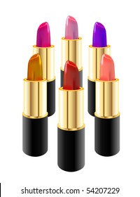 colorful lipsticks.vector