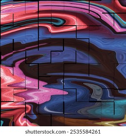 Colorful liquefied paint abstract background with flowing oil textures, vibrant modern design, creative liquid art, glowing movement, and ornate artistic illustration