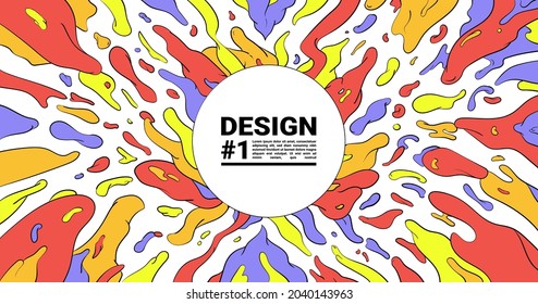 Colorful Liquid Abstract Wave Background With Line, Colorful Abstract Clouds With Dummy Text Trendy Design For Art Festival, Web Design, Landing page, and Print Material. 