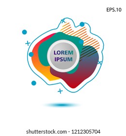 colorful liquid background, with a circle in the middle for text . isolated white. vector.  design background