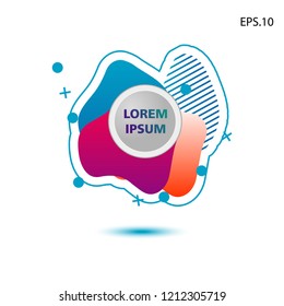colorful liquid background, with a circle in the middle for text . isolated white. vector.  design background