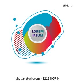 colorful liquid background, with a circle in the middle for text . isolated white. vector.  design background