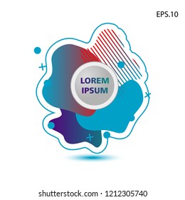 colorful liquid background, with a circle in the middle for text . isolated white. vector.  design background