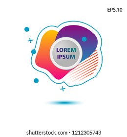 colorful liquid background, with a circle in the middle for text . isolated white. vector.  design background
