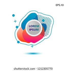 colorful liquid background, with a circle in the middle for text . isolated white. vector.  design background