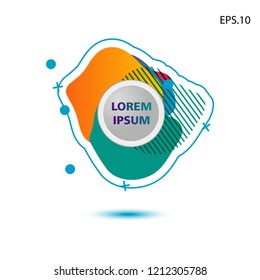 colorful liquid background, with a circle in the middle for text . isolated white. vector.  design background