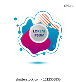 colorful liquid background, with a circle in the middle for text . isolated white. vector.  design background