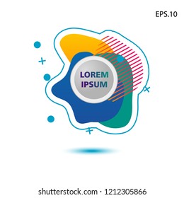 colorful liquid background, with a circle in the middle for text . isolated white. vector.  design background