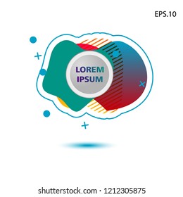 colorful liquid background, with a circle in the middle for text . isolated white. vector.  design background