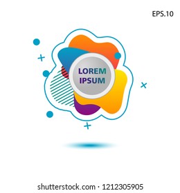 colorful liquid background, with a circle in the middle for text . isolated white. vector.  design background
