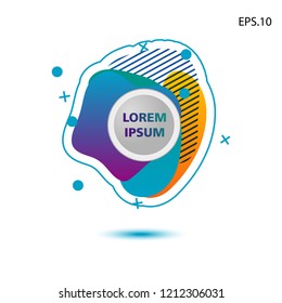 colorful liquid background, with a circle in the middle for text . isolated white. vector.  design background