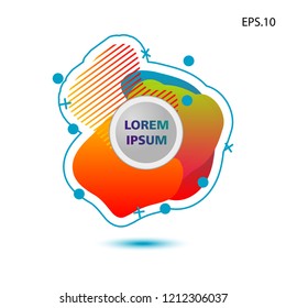 colorful liquid background, with a circle in the middle for text . isolated white. vector.  design background