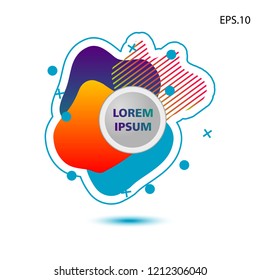 colorful liquid background, with a circle in the middle for text . isolated white. vector.  design background