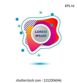 colorful liquid background, with a circle in the middle for text . isolated white. vector.  design background