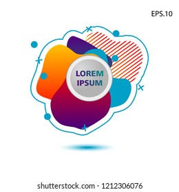 colorful liquid background, with a circle in the middle for text . isolated white. vector.  design background