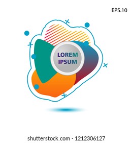 colorful liquid background, with a circle in the middle for text . isolated white. vector.  design background