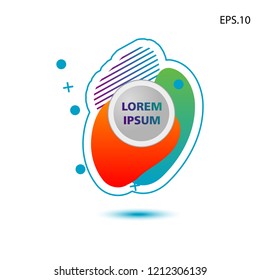 colorful liquid background, with a circle in the middle for text . isolated white. vector.  design background
