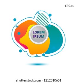 colorful liquid background, with a circle in the middle for text . isolated white. vector.  design background