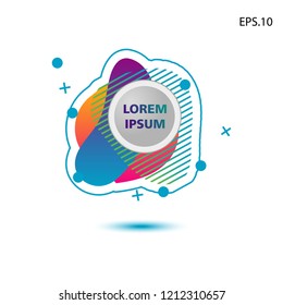 colorful liquid background, with a circle in the middle for text . isolated white. vector.  design background