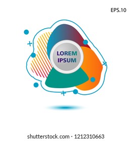 colorful liquid background, with a circle in the middle for text . isolated white. vector.  design background