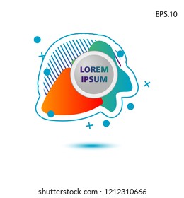 colorful liquid background, with a circle in the middle for text . isolated white. vector.  design background