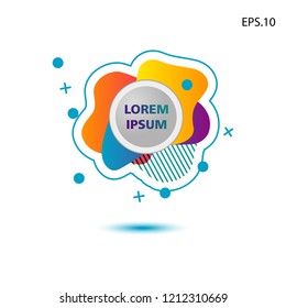 colorful liquid background, with a circle in the middle for text . isolated white. vector.  design background