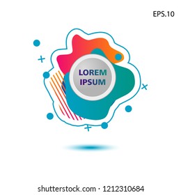 colorful liquid background, with a circle in the middle for text . isolated white. vector.  design background
