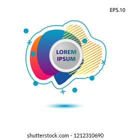 colorful liquid background, with a circle in the middle for text . isolated white. vector.  design background