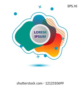 colorful liquid background, with a circle in the middle for text . isolated white. vector.  design background