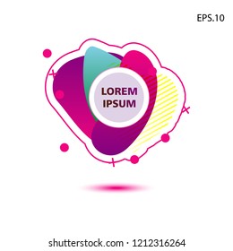 colorful liquid background, with a circle in the middle for text . isolated white. vector.  design background
