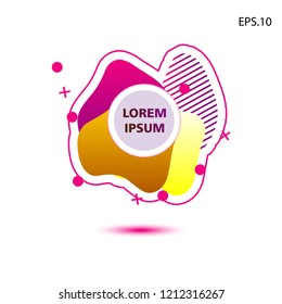 colorful liquid background, with a circle in the middle for text . isolated white. vector.  design background
