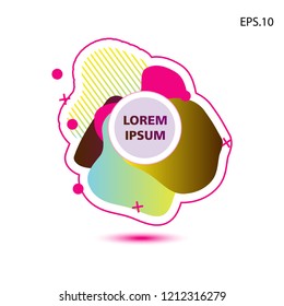 colorful liquid background, with a circle in the middle for text . isolated white. vector.  design background