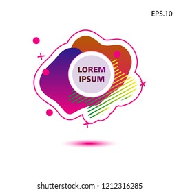 colorful liquid background, with a circle in the middle for text . isolated white. vector.  design background