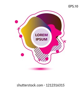 colorful liquid background, with a circle in the middle for text . isolated white. vector.  design background