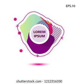 colorful liquid background, with a circle in the middle for text . isolated white. vector.  design background