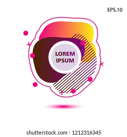 colorful liquid background, with a circle in the middle for text . isolated white. vector.  design background