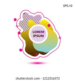 colorful liquid background, with a circle in the middle for text . isolated white. vector.  design background