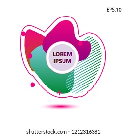 colorful liquid background, with a circle in the middle for text . isolated white. vector.  design background