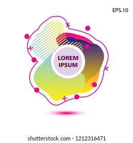 colorful liquid background, with a circle in the middle for text . isolated white. vector.  design background