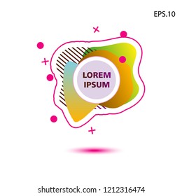 colorful liquid background, with a circle in the middle for text . isolated white. vector.  design background